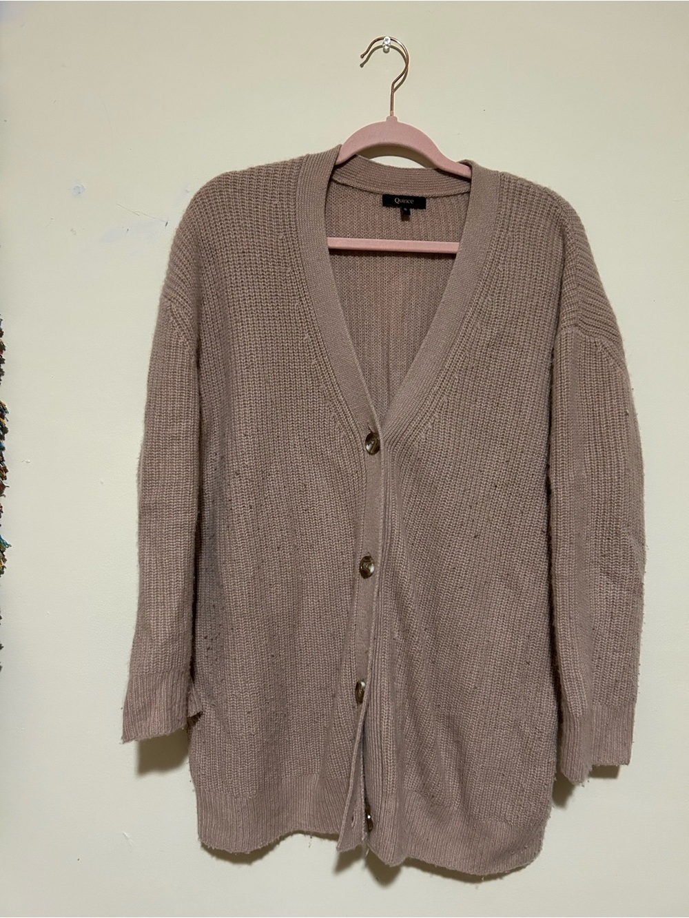 Quince Dusty Rose 100% Cashmere Cardigan S